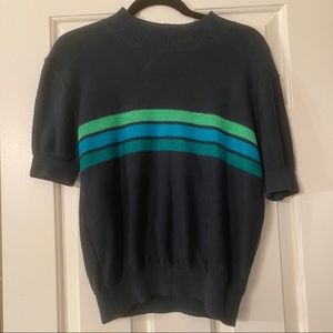 FREE PEOPLE Short Sleeve Sweater - Retro Stripes